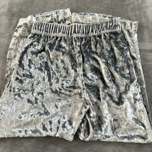 Maeve Anthropologie Crushed Velvet Silver Anastasia Wide Leg Pants SMALL - Picture 5 of 5